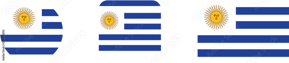 Fototapeta premium Uruguay flag variations and design elements