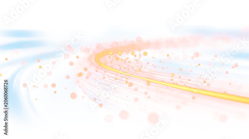 Cuadro en lienzo Bright gold and red glowing speed lines with futuristic light motion effect on t