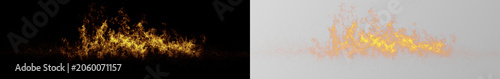 Fotografie Intense realistic fiery flames transparent png overlay with bright burning heat