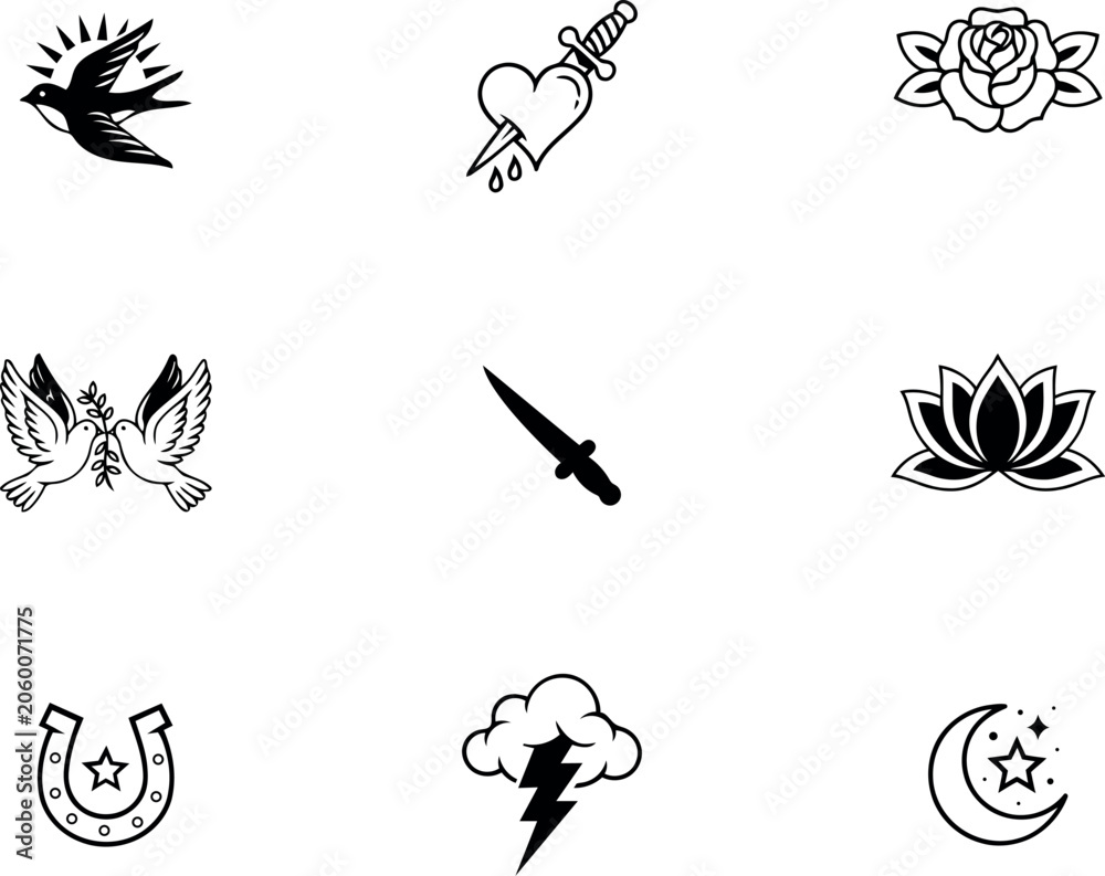 Obraz premium Collection of various weather and nature icons
