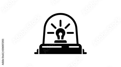 Emergency Siren Light Icon - Warning Signal Symbol Vector