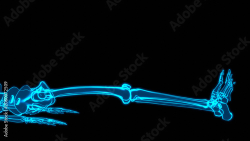 Tableau sur toile Hologram Skeleton Closeup Supine Bilateral Knee Extension Scan