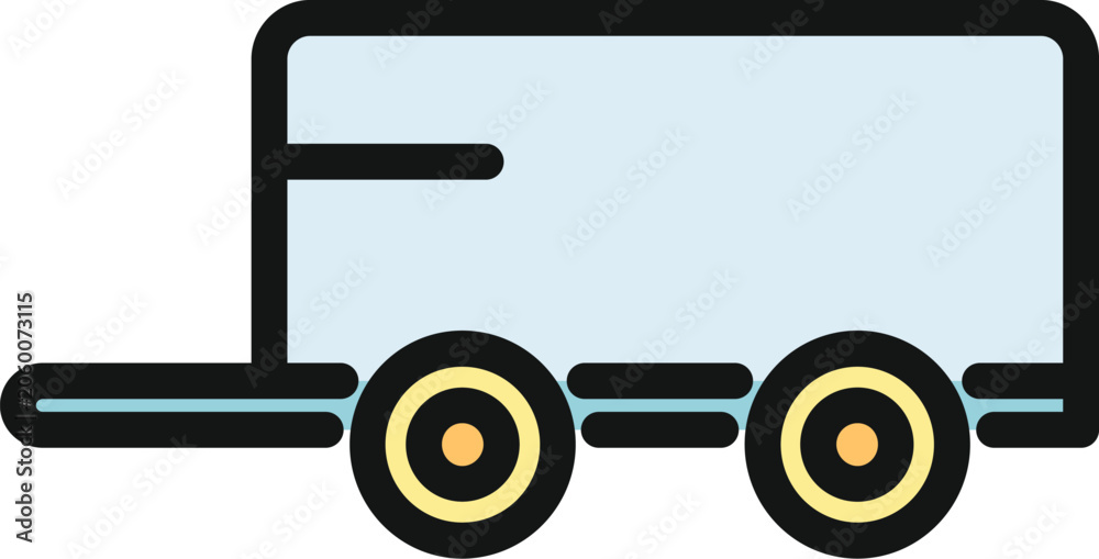 Fototapeta premium Trailer icon representing vehicle transportation and cargo shipping