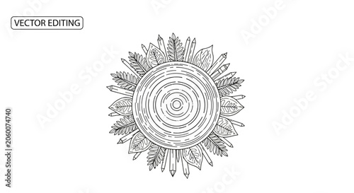 Bild auf Leinwand Vector Sunburst Design Element Icon.