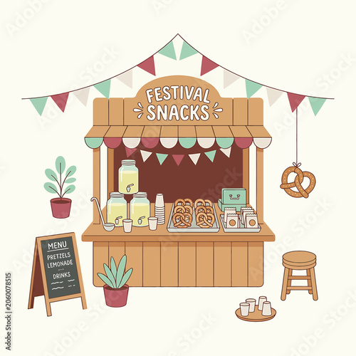 Festival snacks food cart stand.