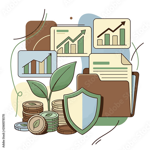 Financial growth and security concept.