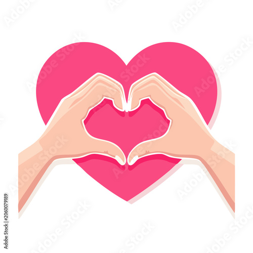Hands forming a heart shape illustration
