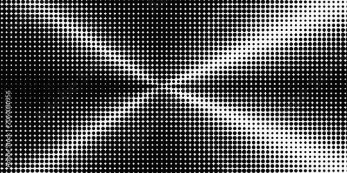 Εκτύπωση καμβά Halftone Radial Light Cross Abstract Black and White Background Texture