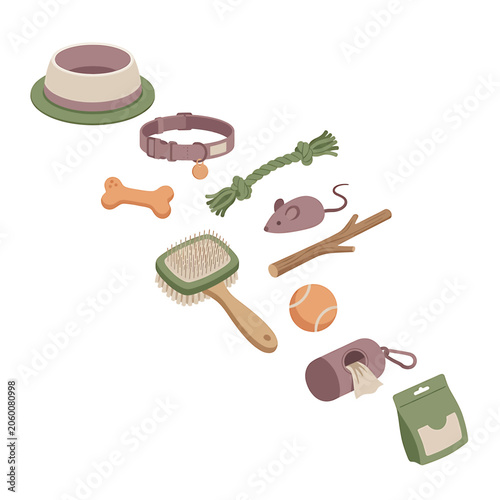 Tableau sur toile Pet accessories and toys collection.