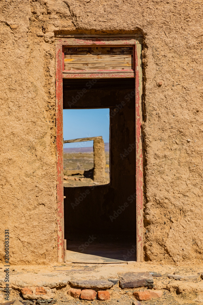 Fototapeta premium Old rustic architectural feature of derelict colonial building