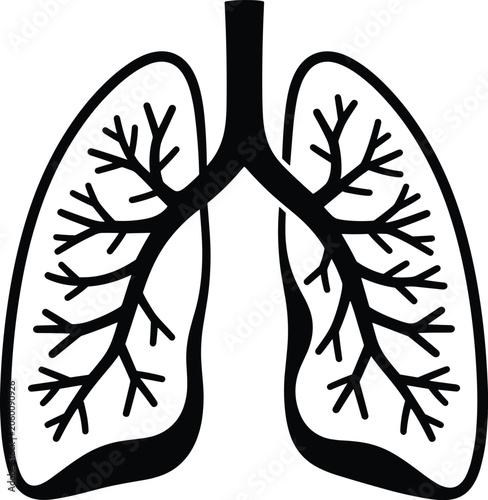Fotografía Human lungs vector icon representing respiratory system health, anatomical struc