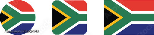Foto South african flag vector graphics in various shapes