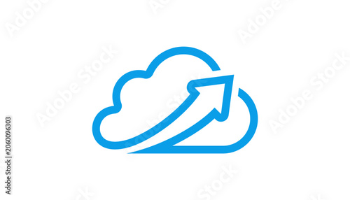 creative cloud grow arrow logo vector symbol design illustration