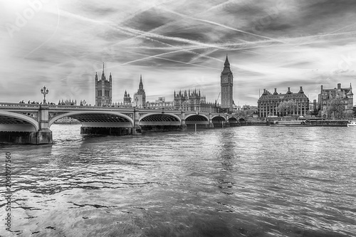Westminster Bridge, Big Ben and the Parliament, London, England, UK