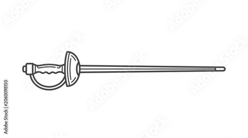 Fotografía Horizontal line icon of a fencing foil sword.