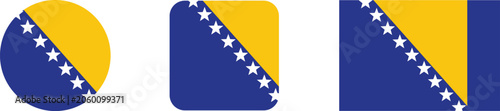 Obraz na płótnie Vector bosnia and herzegovina flag icons in various shapes