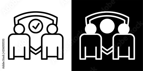 protections icon black and white styl collections