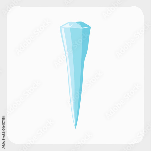 Illustration of a single blue icicle
