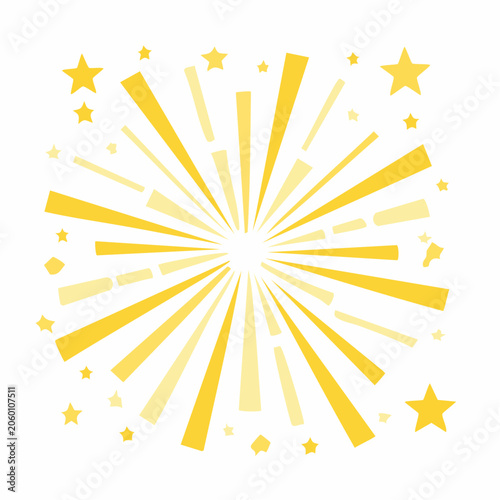 Yellow Starburst and Stars Graphic