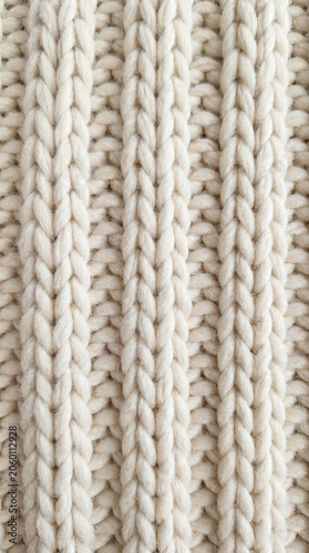 Foto Chunky ribbed knit sweater texture cream white woolen yarn
