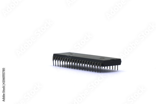 Photos A blurry microcontroller on a white background