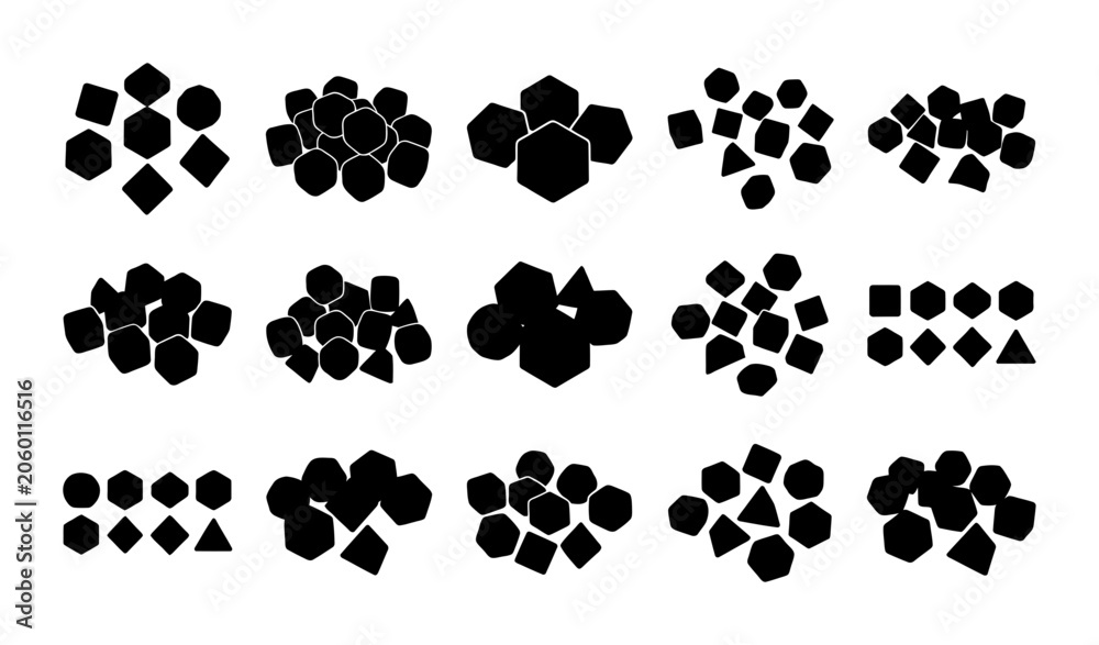 Fototapeta premium Collection of Various Geometric Shapes and Abstract Polygon Patterns for Design