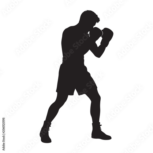 Silhouette of a young man vector illustration showing sports running and dancing action pose
