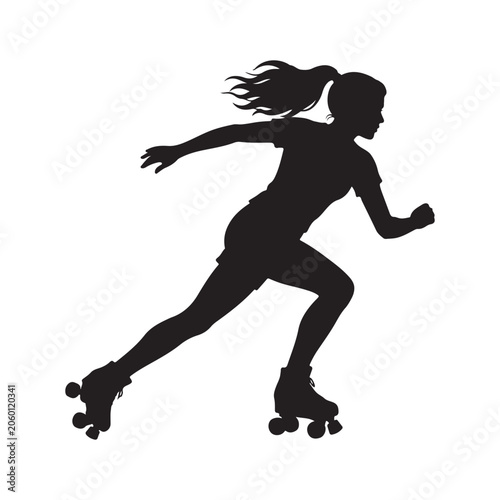 Running man silhouette vector illustration of young athlete running in black sports silhouette style with fitness and exercise action figure