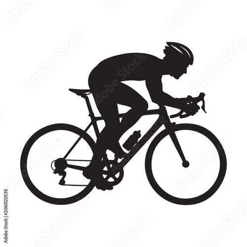 Silhouette of bicycle vector illustration showing bike, cycling sport transport and wheel design