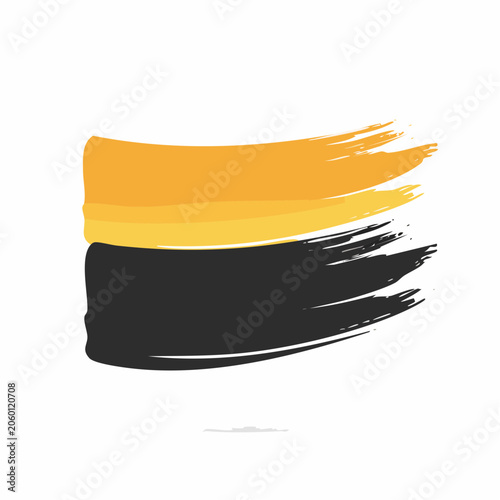 Abstract Brush Stroke Design with Yellow and Black Colors