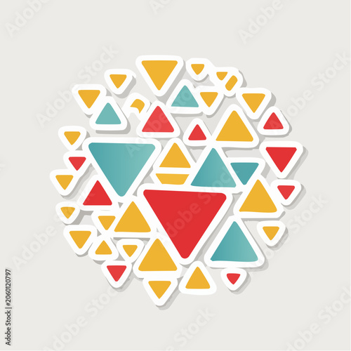 Abstract Pattern of Colorful Rounded Triangles