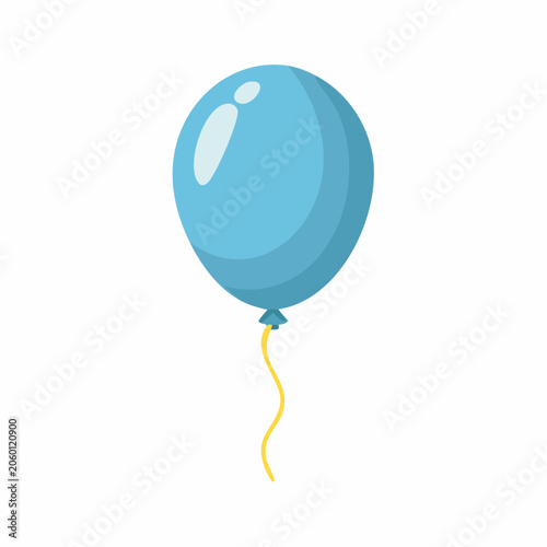 Blue Balloon with Yellow String