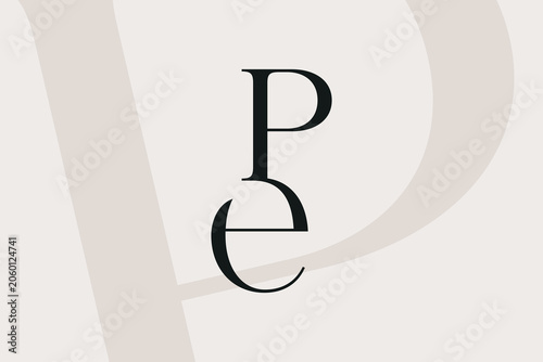 Fotografie PE or EP letter logo icon design