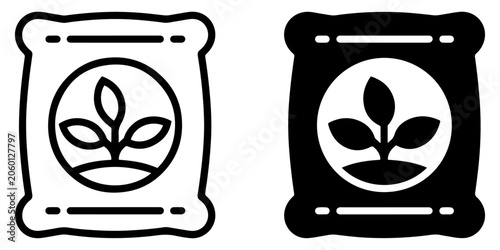 Canvastavla fertilizer bag vector icon