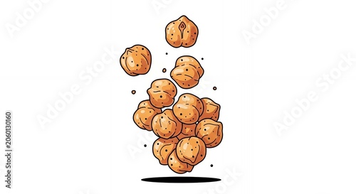 Cartoon Chickpeas Graphic Illustration Isolated on White Background for Vegan Healthy Food Concepts and Recipes