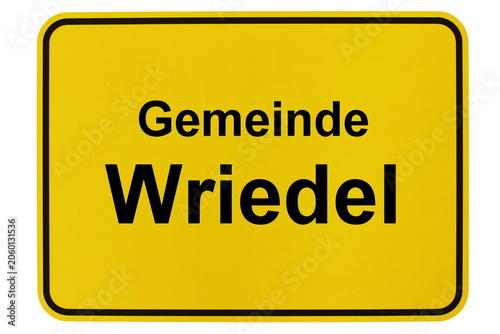 Illustration eines Ortsschildes der Gemeinde Wriedel in Niedersachsen