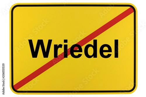 Illustration eines Ortsschildes der Gemeinde Wriedel in Niedersachsen