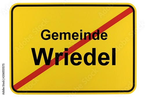 Illustration eines Ortsschildes der Gemeinde Wriedel in Niedersachsen
