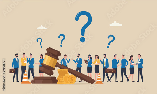 Fényképezés Workers law to compensate payment concept, justice gavel with dollar money symbo