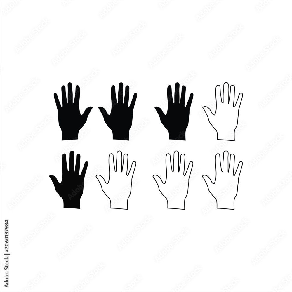 Fototapeta premium Set of hand icons, vector illustration