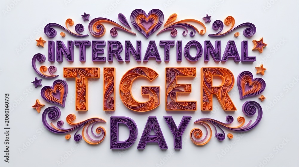 Fototapeta premium international tiger day typography art