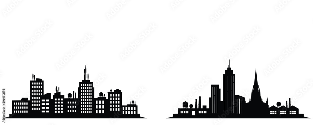 Obraz premium Modern City Skyline With Distinctive Buildings And Skyscrapers.