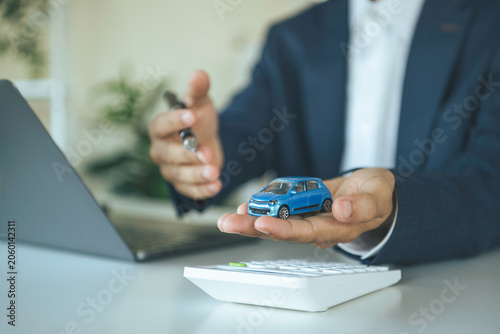 Quadro su tela Car insurance coverage concept financial protection planning risk assessment pol