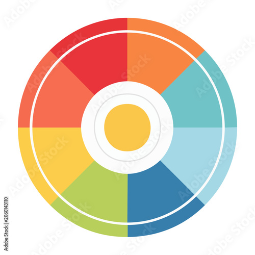 Flat color wheel vector graphic