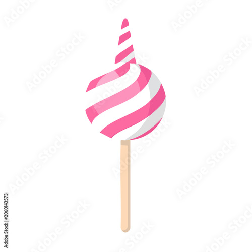 Pink ribbon vector icon isolated
