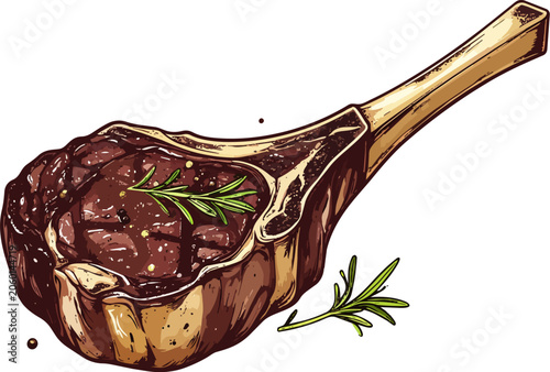 Luxury beef steak vector illustration