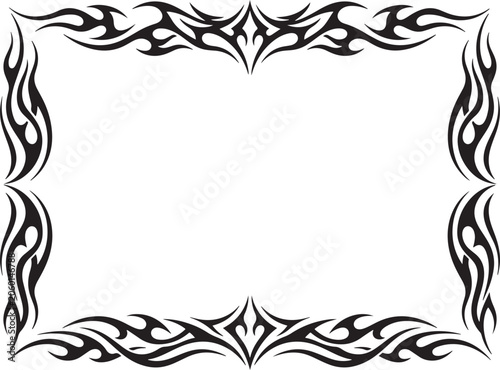 Fotografi Tribal gothic frames ornately decorate a dark border