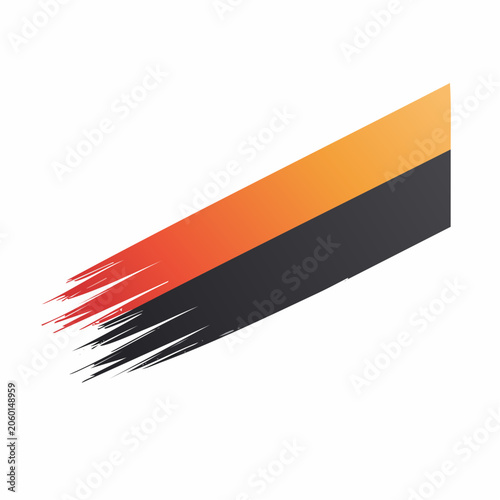 Abstract Diagonal Brush Stroke with Orange and Black Colors
