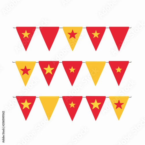 Red and Yellow Star Bunting Flags