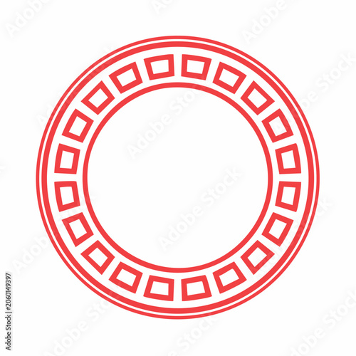 Red Circular Geometric Pattern Border